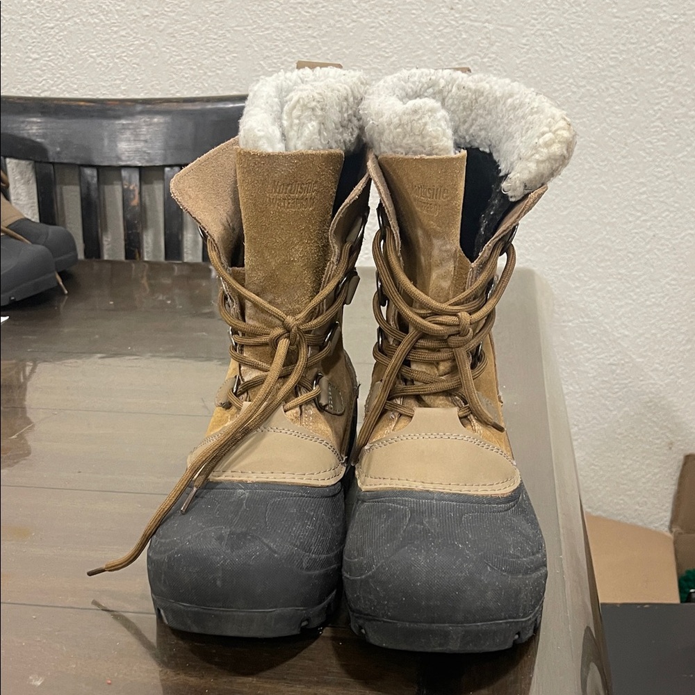 Sorel Camel and Black Shearling Boots